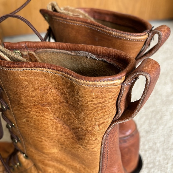 RARE Vintage Handcrafted J Chisholm two tone logger packer boot - Picture 8 of 16